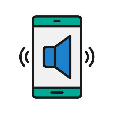 Ses Satırı Dolu Vektör Simgesi Tasarımı