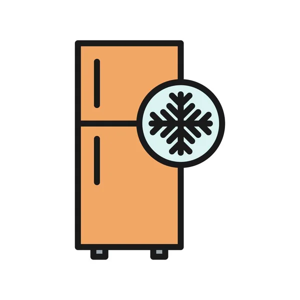 Холодильна Лінія Заповнена Векторна Піктограма Демонстрація — стоковий вектор