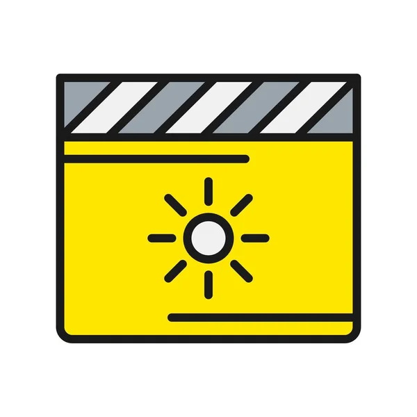 Video Brightness Line Filled Vector Icon Desig — Stock Vector