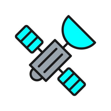  Uydu Satırı Dolu Vektör Simgesi Tasarımı