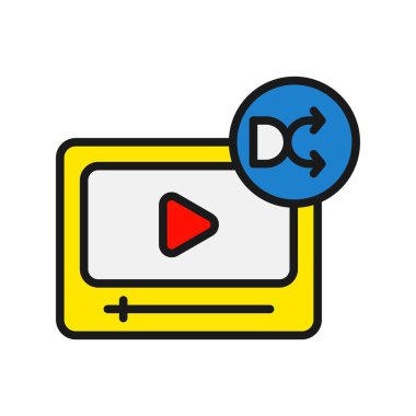 Video Bağlantı Satırı Dolu Vektör Simgesi Tasarımı