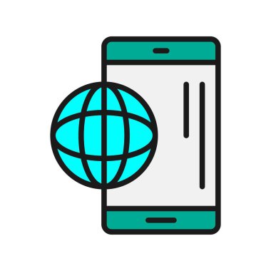 Dünya Çapında Dolu Vektör Simgesi Tasarımı