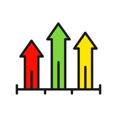 Grafik Satırı Doldurulmuş Vektör Simgesi Tasarımı