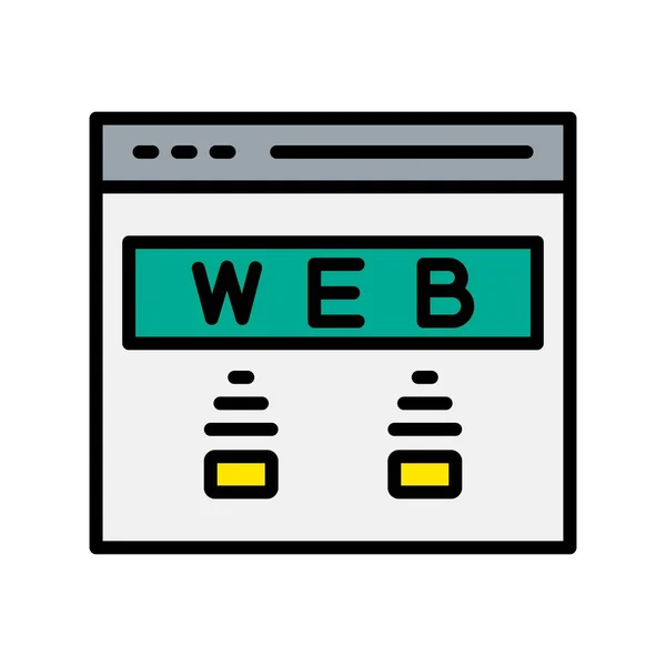 Página Web Línea Llena Vector Icon Desig — Archivo Imágenes Vectoriales