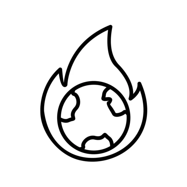 Fire Outline Vector Icon Desig — Stock Vector