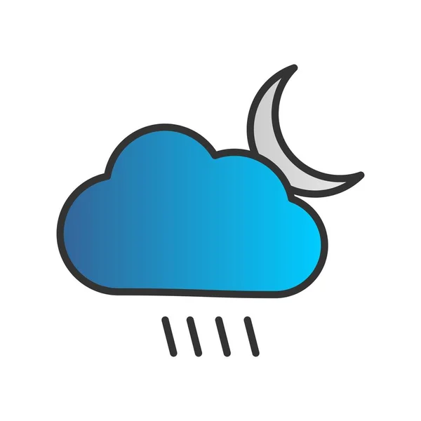 Luna Nube Llena Gradiente Vector Icono Diseño — Archivo Imágenes Vectoriales