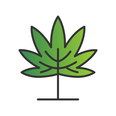 Düşen Yapraklar Gradyan Vektör Simgesi Tasarımı