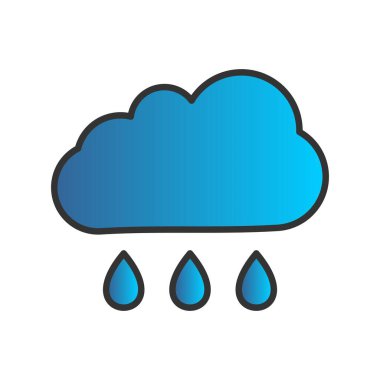 Yağmur Doldurulmuş Gradyan Vektör Simgesi Tasarımı