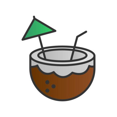  Hindistan Cevizi Doldurulmuş Gradyan Vektör Simgesi Tasarımı