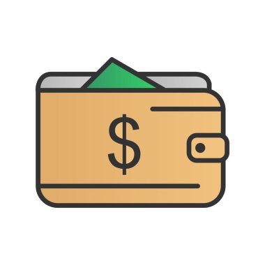  Cüzdan Doldurulmuş Gradyan Vektör Simgesi Tasarımı