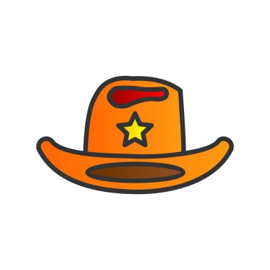 Kovboy Gradyan Vektör Simgesi Tasarımı