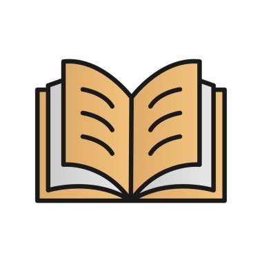 Gradyan Vektör Simgesi Tasarımı Doldurulmuş Kitap