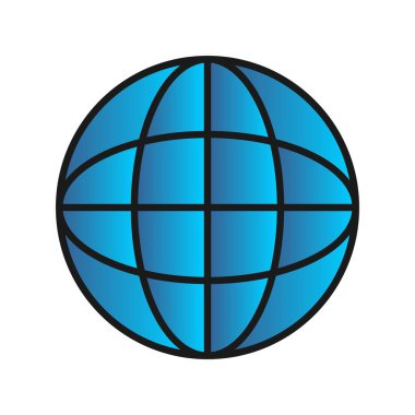 Küre Doldurulmuş Gradyan Vektör Simgesi Tasarımı