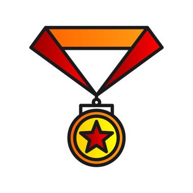 Madalya Doldurulmuş Gradyan Vektör Simgesi Tasarımı