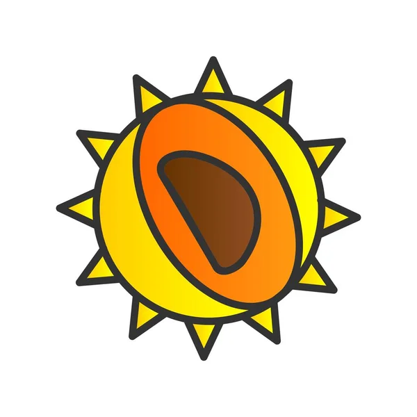 Chestnut Filled Gradient Vector Icon Desig — Stock Vector