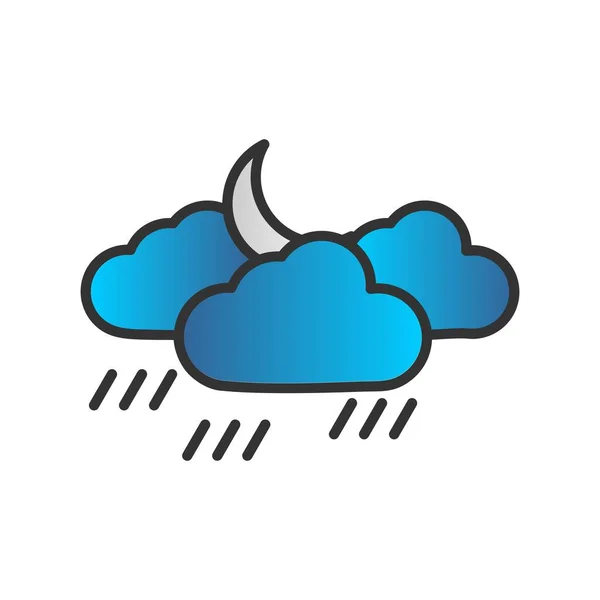 Rain Filled Gradient Vector Icon Desig — Stock Vector