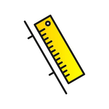Cetvel Doldurulmuş Gradyan Vektör Simgesi Tasarımı