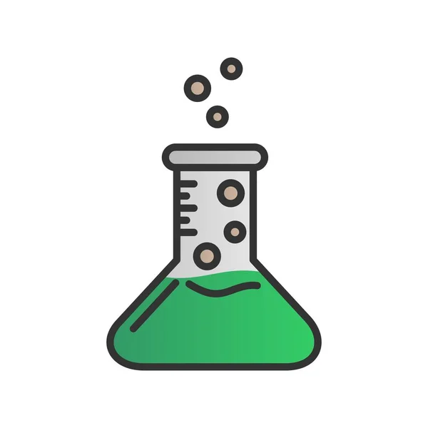 Chemical Beaker Filled Gradient Vector Icon Desig — Stock Vector