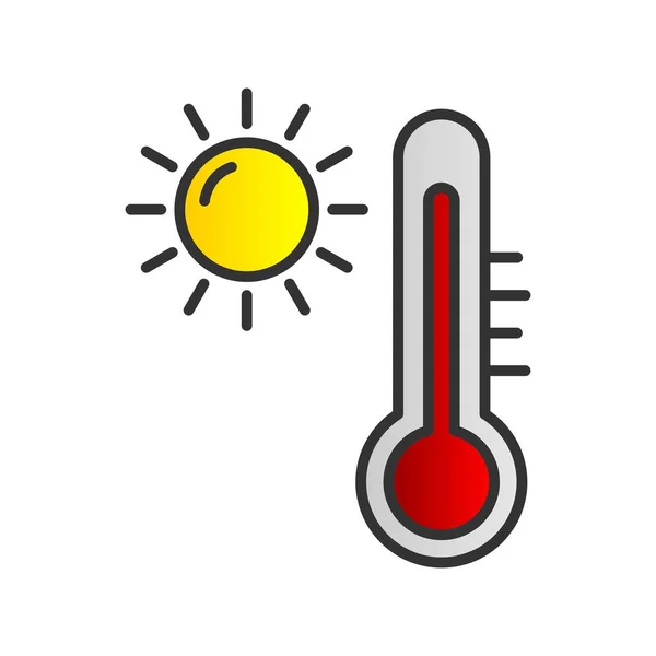 Vector Gradiente Lleno Temperatura Verano Icon Desig — Archivo Imágenes Vectoriales
