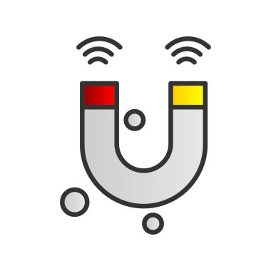 Magnet Doldurulmuş Gradyan Vektör Simgesi Tasarımı