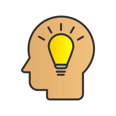 Akıllı Fikir Doldurulmuş Gradyan Vektör Simgesi Tasarımı