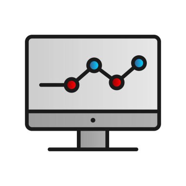 İstatistikler Doldurulmuş Gradyan Vektör Simgesi Tasarımı