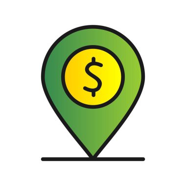 Konum Gradyan Vektör Simgesi Tasarımı