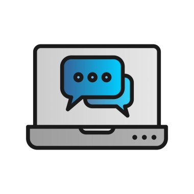 Chatbot Gradyan Vektör Simgesi Tasarımı Doldurdu