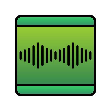 Ses Dalgaları Gradyan Vektör Simgesi Tasarımı Dolduruldu