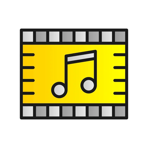 Música Llena Gradiente Vector Icono Desig — Vector de stock