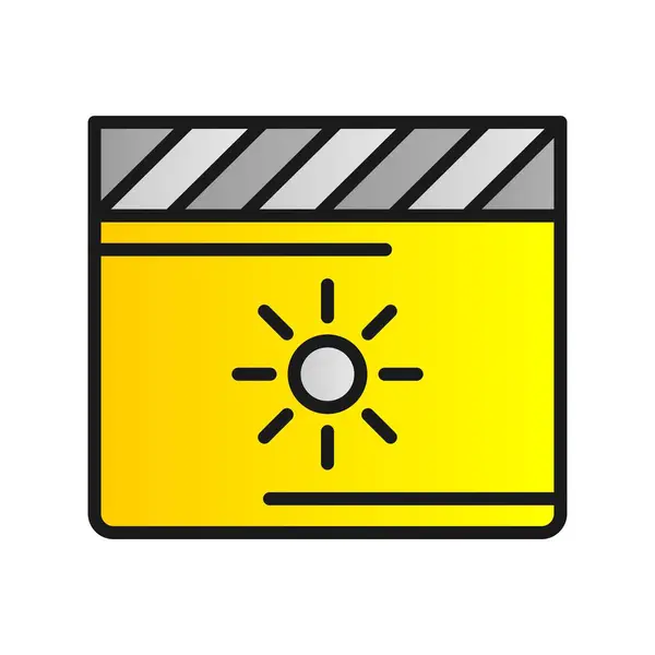 Icône Vectorielle Remplie Gradient Luminosité Vidéo Desig — Image vectorielle