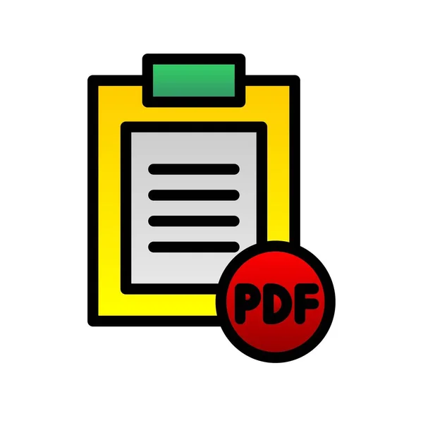 Pdf Datei Gefülltes Gradient Vector Icon Design — Stockvektor