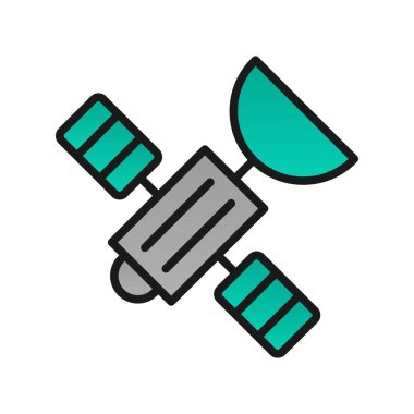 Uydu Doldurulmuş Gradyan Vektör Simgesi Tasarımı