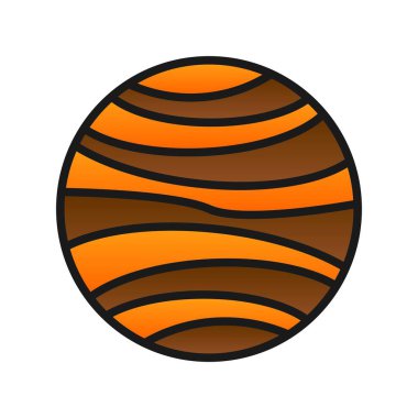 Uranüs Doldurulmuş Gradyan Vektör Simgesi Tasarımı