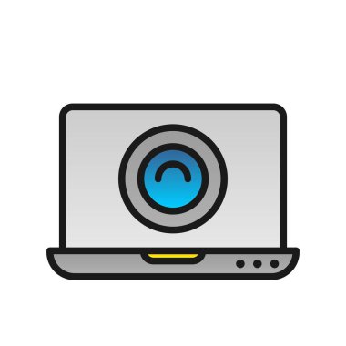 Web Güvenliği Gradyan Vektör Simgesi Tasarımı Doldurdu