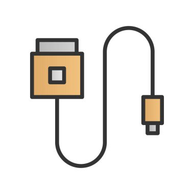 Veri Kablosu Doldurulmuş Gradyan Vektör Simgesi Tasarımı