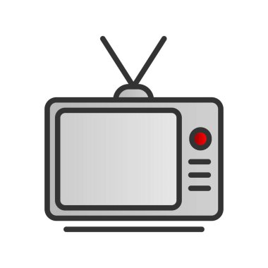 Televizyon Gradyan Vektör Simgesi Tasarımı