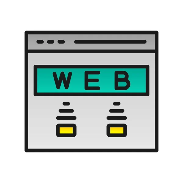 Webseite Gefüllt Gradient Vector Icon Desig — Stockvektor