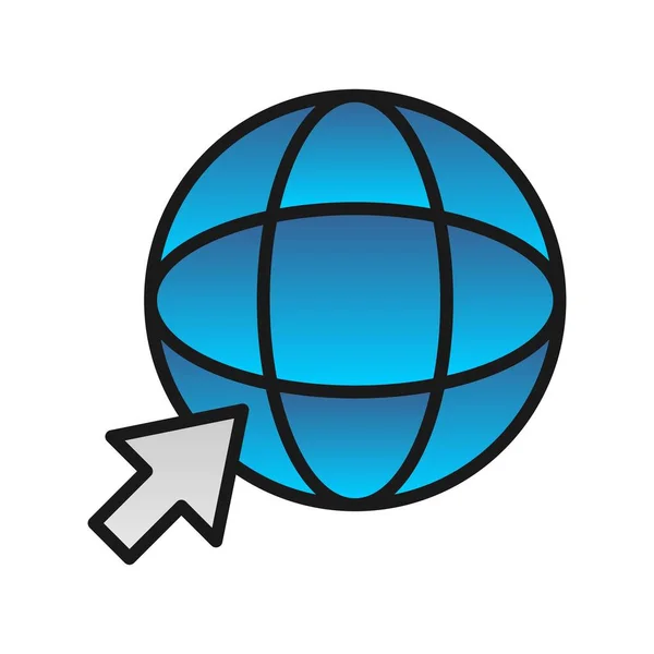 Online Globe Fylld Gradient Vector Ikon Design — Stock vektor