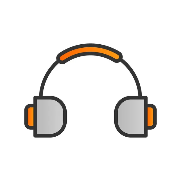 Auriculares Rellenos Gradiente Vector Icono Desig — Vector de stock