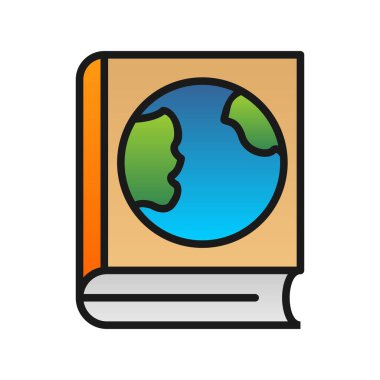 Gradyan Vektör Simgesi Tasarımı Doldurulmuş Kitap