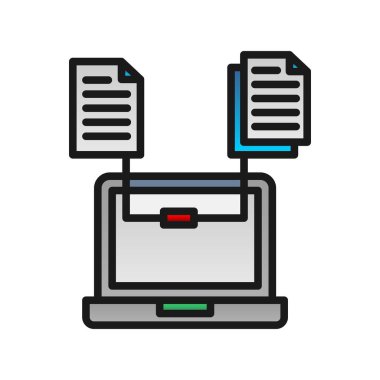 Belge Doldurulmuş Gradyan Vektör Simgesi Tasarımı