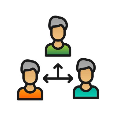  Takım çalışması Gradyan Vektör Simgesi Tasarımı