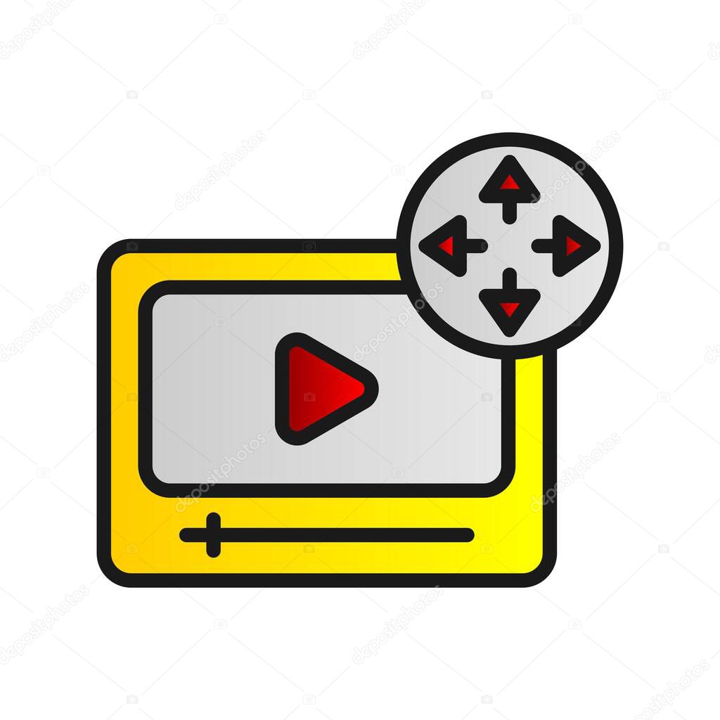 Expend Video Filled Gradient Vector Icon Desig