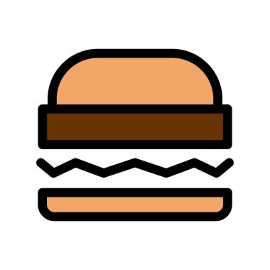 Burger Satırı Doldurulmuş Vektör Simgesi Tasarımı
