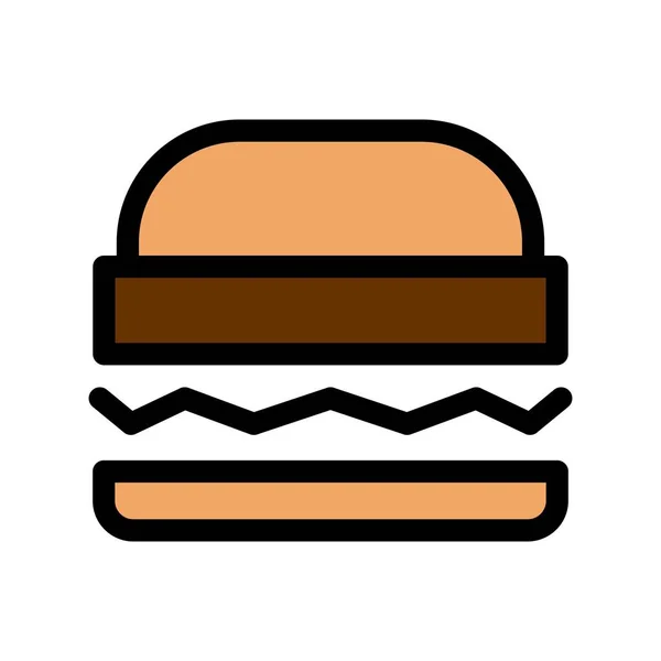 Burger Line Filled Vector Icon Desig — Stock Vector