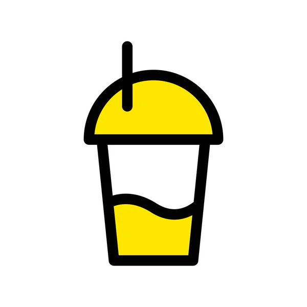 Milchshake Line Gefüllt Vector Icon Desig — Stockvektor