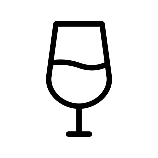 Vine Glass Outline Vector Icon Desig — стоковый вектор