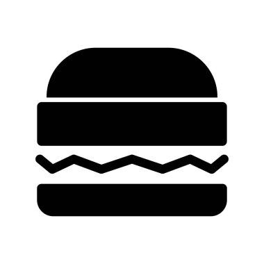Burger Glyph Vektör Simgesi Tasarımı