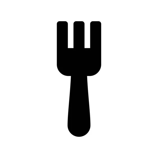 Fork Glyph Vector Ícone Desig — Vetor de Stock